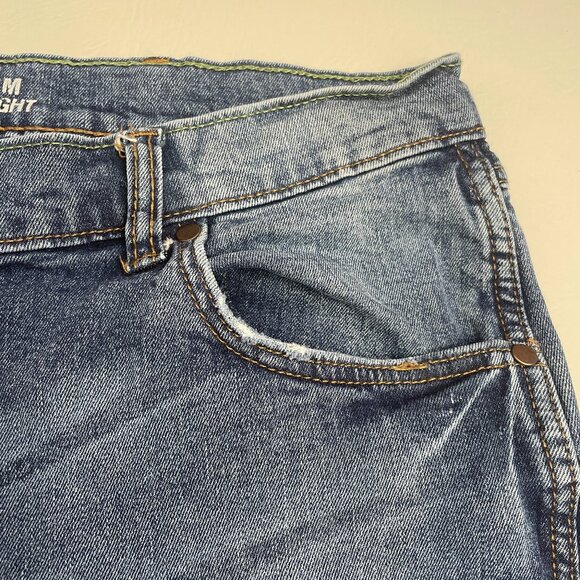 Wrangler Retro Jeans Men's 40x32 Blue Denim Slim Straight Medium Wash Stretch - Picture 5 of 15